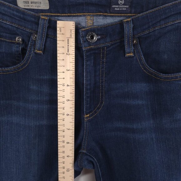 AG ADRIANO GOLDSCHMIED Women’s THE STEVIE Slim Straight Jeans USA MADE Size 30R - Picture 7 of 14